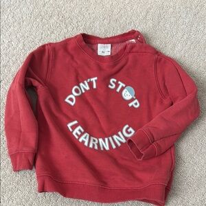 Zara Red Motivational Sweatshirt Crew Neck